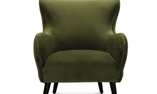 Manchester retro lænestol, grøn fløjl stof