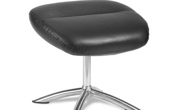 Firenze skammel – sort kunstlæder/stål