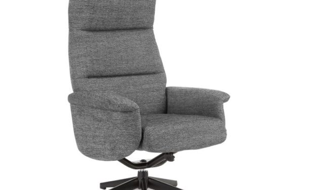 Terni lænestol – antracitgrå stof og sorte metalben