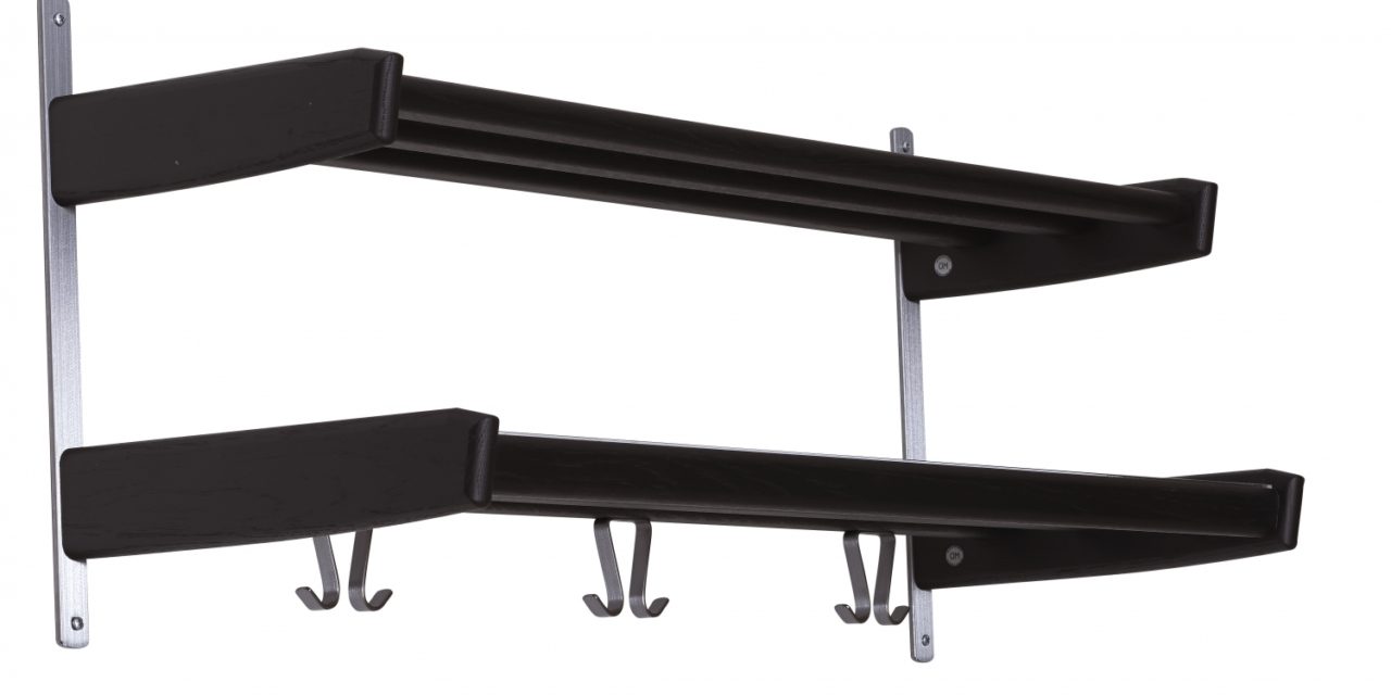 FURBO Meja – dobbelt hattehylde, 90 cm. Sort