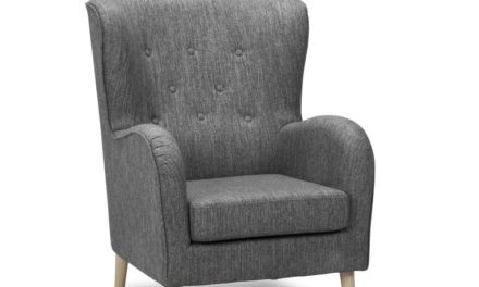 Arezzo lænestol – antracitgrå omega-stof/træben