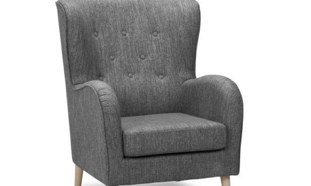 Arezzo lænestol – antracitgrå omega-stof/træben