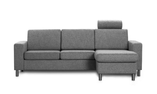 Pisa 3 pers. sofa – antracitgrå stof, m. vendbar chaiselong