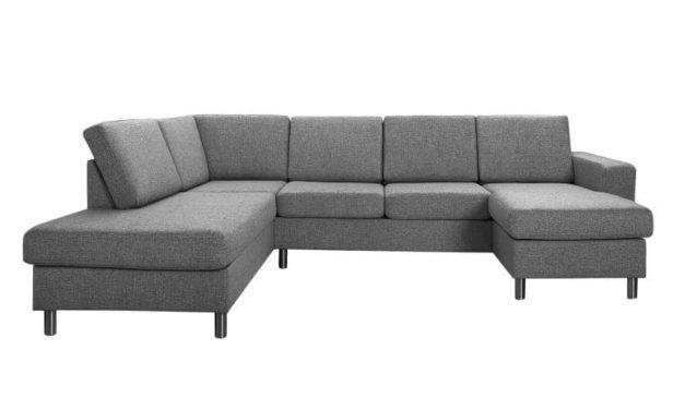 Pisa venstrevendt U-sofa – antracitgrå stof