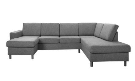 Pisa højrevendt U-sofa – antracitgrå stof