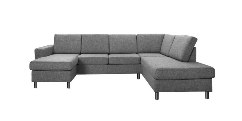 Pisa højrevendt U-sofa – antracitgrå stof