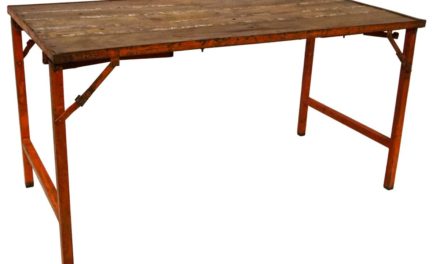 TRADEMARK LIVING Rustikt gammelt bord med multifunktion – orange