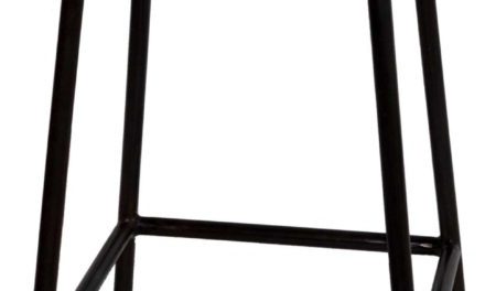 TRADEMARK LIVING Jernskammel med rundt træsæde