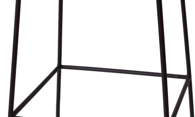 TRADEMARK LIVING Høj skammel i sort jern og træ