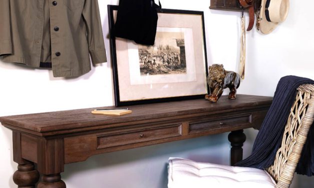 NOVASOLO "Hygge" konsolbord i teaktræ med 2 skuffer (160×40)