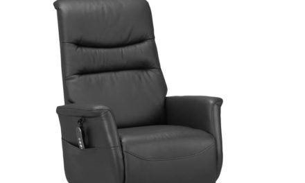 Thor reclinerstol – sort kunstlæder, løft- og resetfunktion (2 motorer)