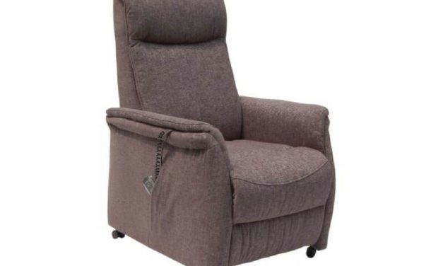 Sylt reclinerstol – grå stof, m. hjul, elfunktion og løft (1 motor)
