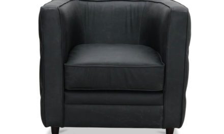 Dublin retro chesterfield lænestol, sort vintage læder