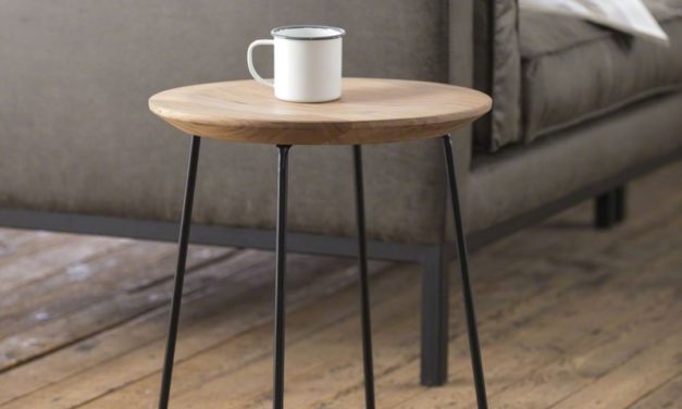 FURBO Sofabord massiv akacietræ ø 40 cm