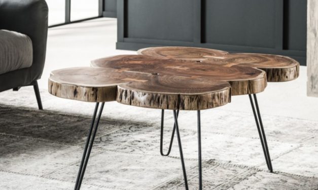 FURBO Sofabord, massiv akacietræ, 70 x 100 cm