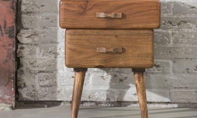 FURBO Kommode, 2 skuffer, massiv akacietræ