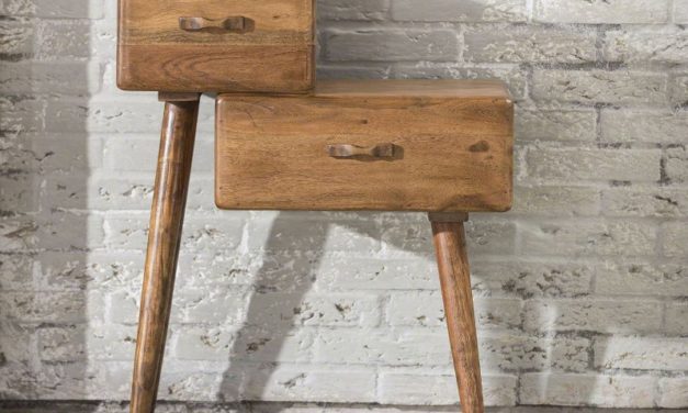 FURBO Kommode, 2 skuffer, massiv akacietræ