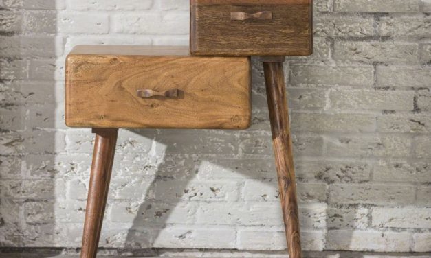 FURBO Kommode, 2 skuffer, massiv akacietræ