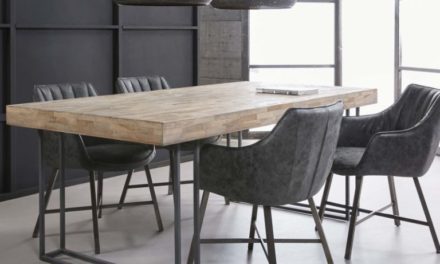 FURBO Spisebord, massiv patineret teak, 100 x 200 cm