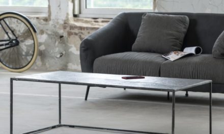 FURBO Sofabord, sort nikkel, sandblæst, 120 x 60 cm