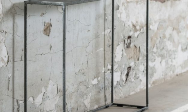 FURBO Konsolbord, sort nikkel, sandblæst, 110 x 25 cm