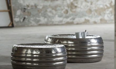 FURBO Sofabordssæt, hamret antik nikkel