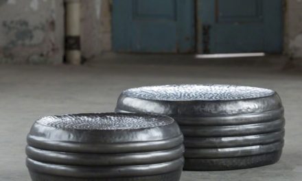 FURBO Sofabordssæt, hamret sort nikkel