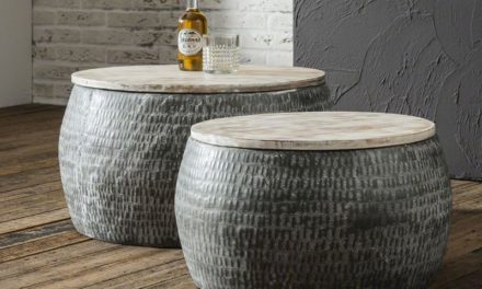 FURBO Sofabordssæt, metal og træ