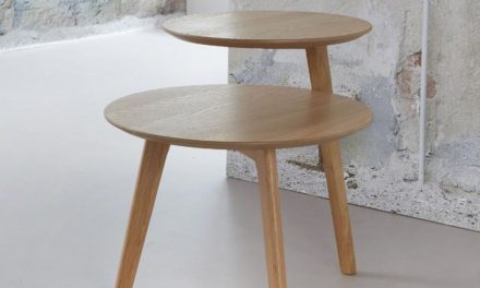 FURBO Dobbelt sofabord, fineret eg, 50 x 60 cm