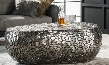 FURBO Sofabord, antik nikkel, 80 x 125 cm