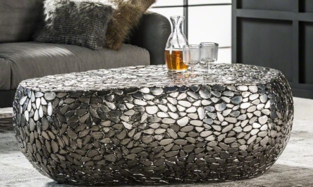 FURBO Sofabord, antik nikkel, 80 x 125 cm