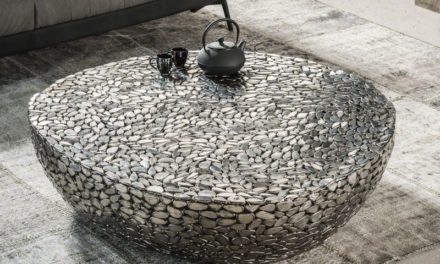 FURBO Sofabord, antik nikkel, 110 x 120 cm