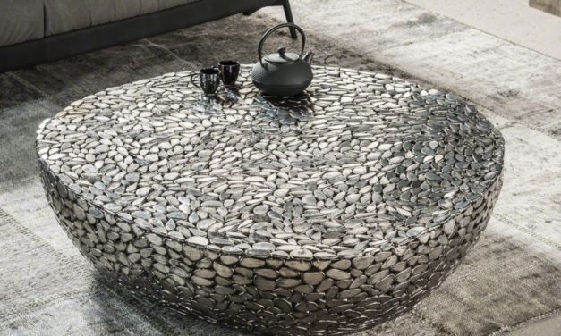 FURBO Sofabord, antik nikkel, 110 x 120 cm
