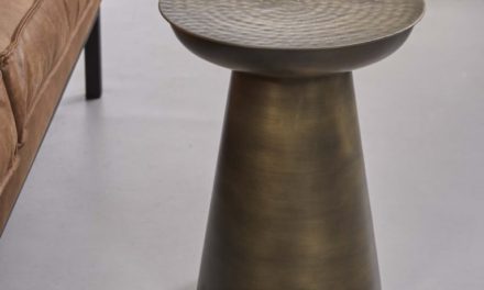 FURBO Sofabord, antik messing, ø 37 cm