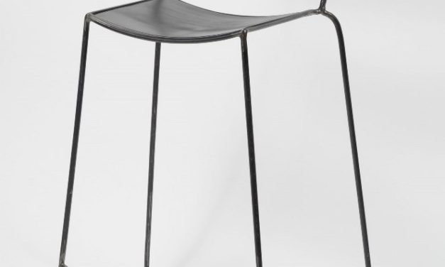 FURBO Barstol, industriel design, sort stål