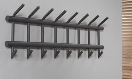 FURBO Knagerække, 8 dobbelt kroge, mat grå stål