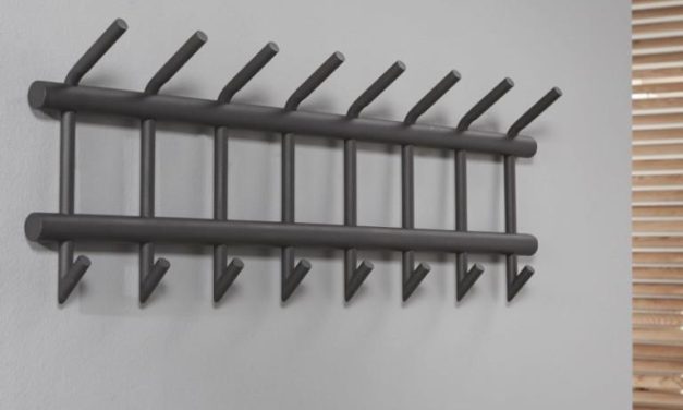 FURBO Knagerække, 8 dobbelt kroge, mat grå stål