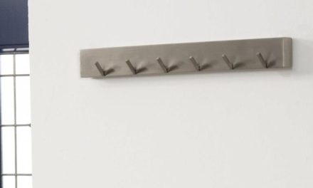 FURBO Knagerække, 6 kroge, børstet stål