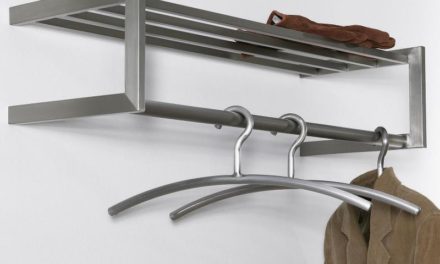 FURBO Hattehylde, børstet stål