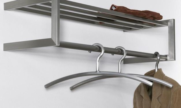 FURBO Hattehylde, børstet stål