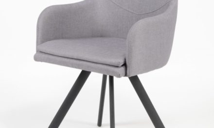 FURBO Spisebordsstol, stål og gråt stof