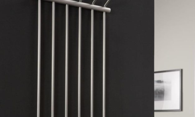 FURBO Knagerække, børstet stål, 6 kroge, 55 cm