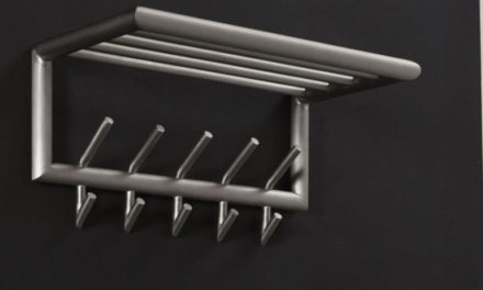 FURBO Hattehylde, børstet stål, 60 cm