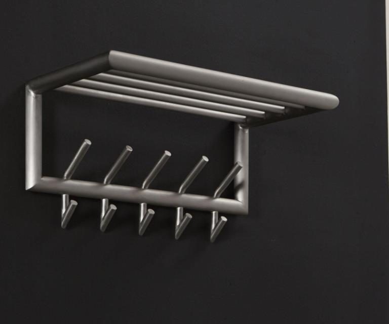 FURBO Hattehylde, børstet stål, 60 cm