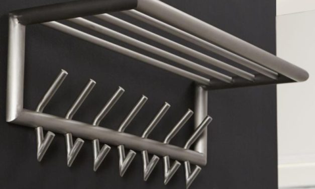 FURBO Hattehylde, børstet stål, 75 cm