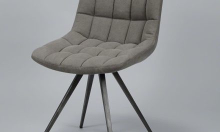 FURBO Spisebordsstol, stål og gråt stof