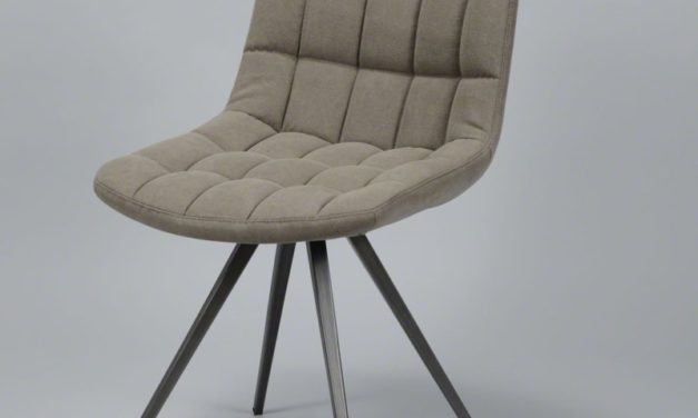 FURBO Spisebordsstol, stål og sandfarvet stof