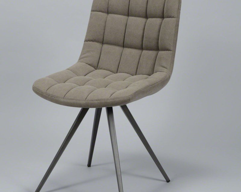 FURBO Spisebordsstol, stål og sandfarvet stof