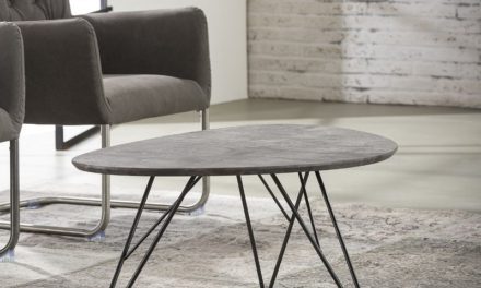 FURBO Sofabord nyreformet, beton look, 90 x 60 cm