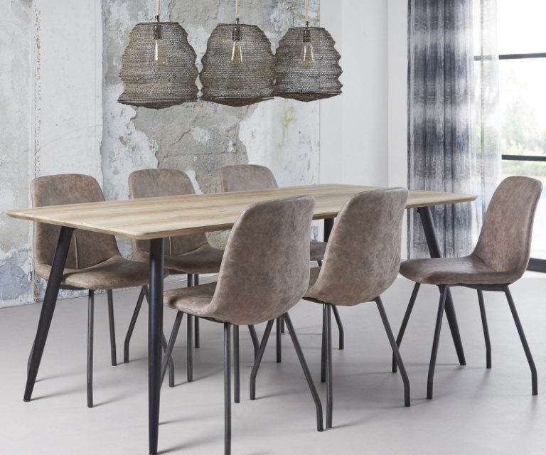 FURBO Spisebord antik ege look, 90 x 160 cm